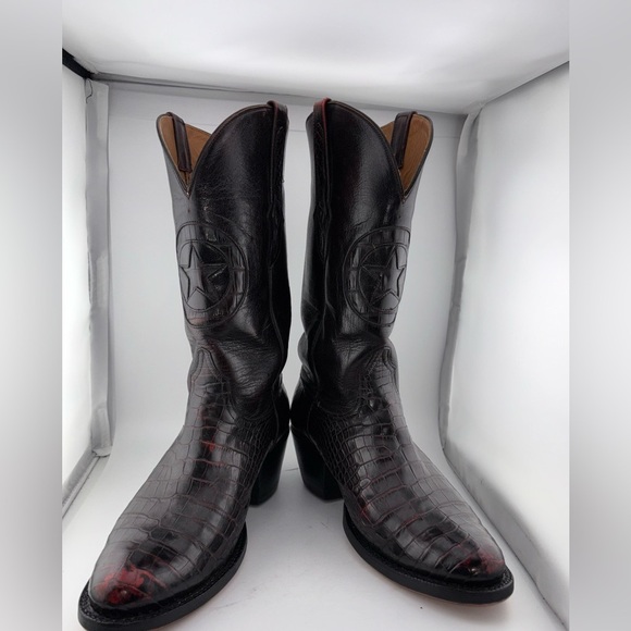 Black Jack Other - Men's Cowboy Exotic Handmade Black Jack 8D Caiman Belly Black Cherry $1300 MSRP​
